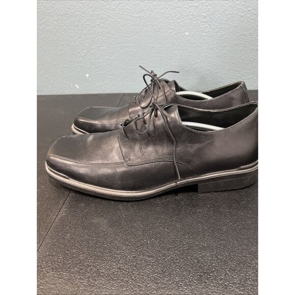 Rockport Black Leather Oxfords #APM72991 Men's 14M Apron Square Toe Formal Dress - Picture 4 of 8